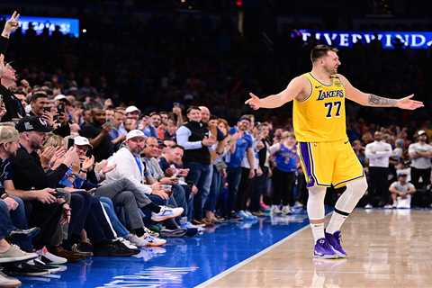 Luka Doncic ejected from Lakers-Thunder game — for apparently chirping with fan: ‘Weird couple of..