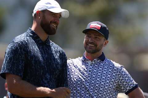 Justin Timberlake and Travis Kelce Enjoy a Dance Break at Festive Golf Tournament in Las Vegas