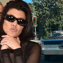 Kourtney Kardashian & Travis Barker Visit Courthouse Where They Married