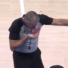 NBA ref Scott Foster bloodied after getting smacked in face in scary moment