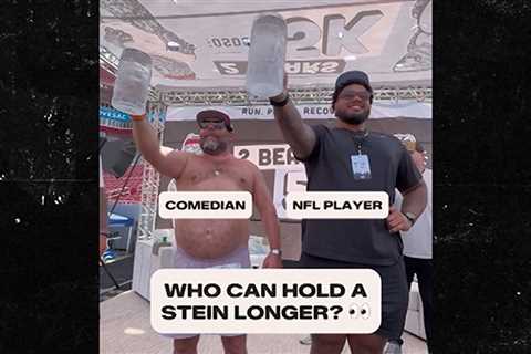 Bert Kreischer Beats NFL Players In Stein Holding Contest