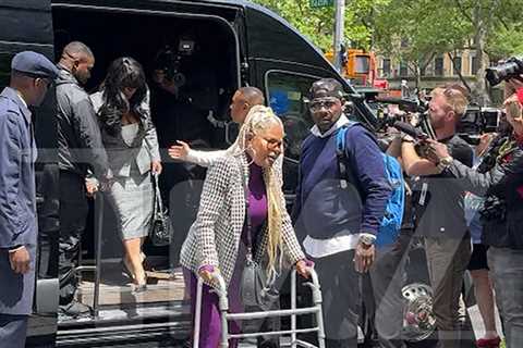 Diddy Son Justin Combs' Mother Misa Hylton Arrives at Court With a Walker
