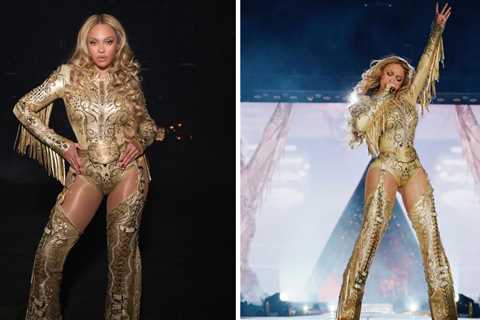 You ask, we answer! Beyonce Wore a Gold Custom Lindsey James Look on the Cowboy Carter Tour