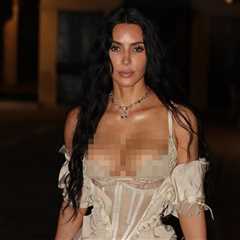 Kim Kardashian Bares Cleavage in Tiny Lingerie in Venice