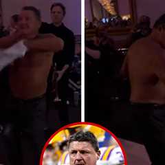 Ed Orgeron Ditches Shirt During Wild Wedding Celebration