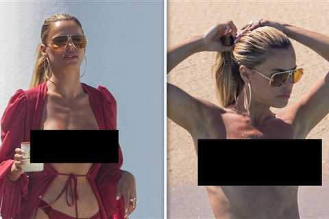 Brooks Nader Goes Full Topless for Beach Outing in Cabo