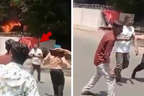 Indian Jet Crash's Sole Survivor Seen on Phone Walking Away From Wreck, New Video