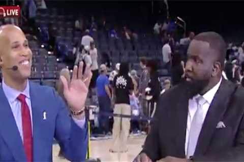 Kendrick Perkins’ wife in cheeky NBA Finals scene with Richard Jefferson: ‘She waved at me first’