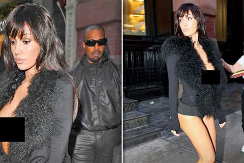 Bianca Censori Flaunts Massive Cleavage in Low-Cut Black Jacket