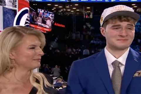 Liam McNeeley in tears with mom Ashley in emotional 2025 NBA Draft moment