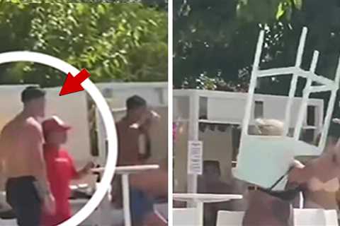 Pro Soccer Player Throws Chair, Hits Woman In Wild Pool Altercation, Caught On Video