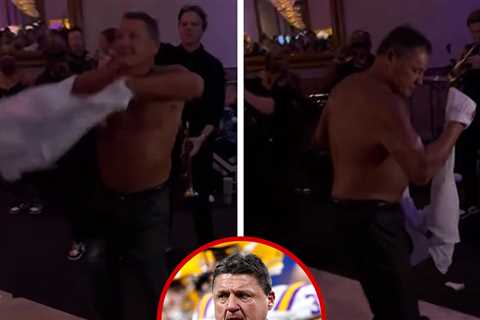 Ed Orgeron Ditches Shirt During Wild Wedding Celebration