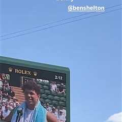 Trinity Rodman cheers on Ben Shelton’s one-minute Wimbledon triumph after darkness delay