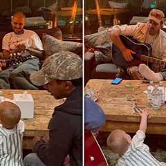 Justin Bieber's Baby Son Jack Blues Joins Him for Studio Jam Session