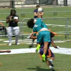 This flag football catch was so insane that Patrick Mahomes was completely mesmerized