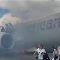 Airplane Passengers Evacuate Plane After It Catches Fire in Denver, Video