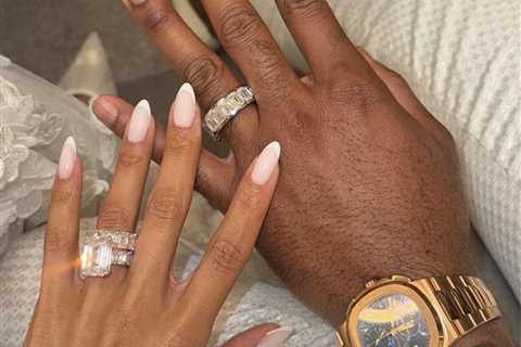 Deshaun Watson and longtime girlfriend Jilly Anais flash diamond wedding bands after tying the knot