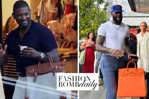 Fashion Bomb Men: Usher and LeBron James Photographed with Tan and Orange Hermes ‘Murse’ Bags