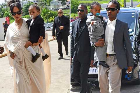 Rihanna & A$AP Rocky Stand Unified at Her Dad's Funeral With Their Kids