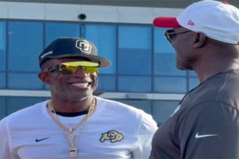 Deion Sanders visits son at Bucs training camp while grappling with mysterious health issue