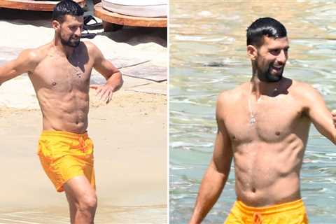 Novak Djokovic Goes Shirtless For Active Beach Day With Wife, Kids In Mykonos
