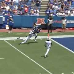 Jaxson Dart throws absolute dime for first Giants touchdown pass
