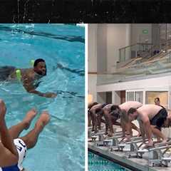 Michael Phelps Joins Baltimore Ravens For Swimming Lessons