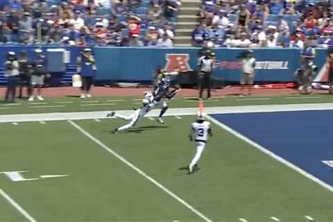 Jaxson Dart throws absolute dime for first Giants touchdown pass