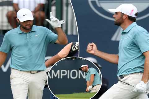 Scottie Scheffler holes insane 82-foot chip shot to save comeback win at BMW Championship