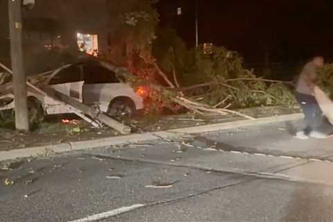 Army football player risks life to pull driver from burning car as downed power lines sparked in..