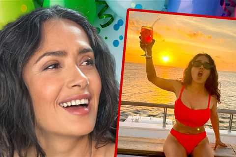 Salma Hayek Celebrates Final Year of Her Fifties With Red-Hot Bikini Pic
