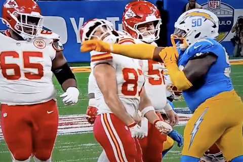 Swifties went nuts after Travis Kelce was slapped by Chargers’ Teair Tart in shocking moment