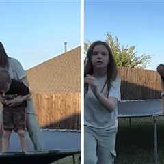 Sister Saves Life of Brother From Choking on Trampoline, Video Shows