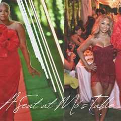 Fashion Bomb CEO Claire Sulmers Celebrates Monique Rodriguez Birthday in a Red Atelier Indigo Mazu..