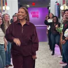 Most Requested: Queen Latifah Wears a Burgundy Velvet Jumpsuit by Max Mara on The Jennifer Hudson..