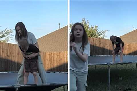 Sister Saves Life of Brother From Choking on Trampoline, Video Shows