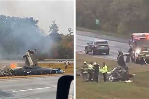 2 Killed in Plane Crash on Massachusetts Highway, Video of Aftermath