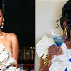 Celebs Love: Keri Hilson and Wendy Osefo Both Spied in a White and Cobalt Blue Atelier Indigo..