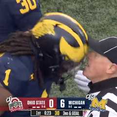 Michigan player appears to headbutt ref — but is not ejected from Ohio State clash