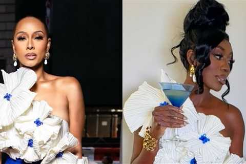 Celebs Love: Keri Hilson and Wendy Osefo Both Spied in a White and Cobalt Blue Atelier Indigo..