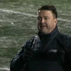 James Madison AD gets on microphone to stop fans from throwing snowballs at punter in wild scene