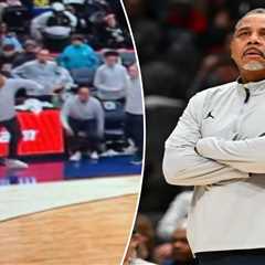 Georgetown suspends Ed Cooley for throwing water bottle that struck child in stands