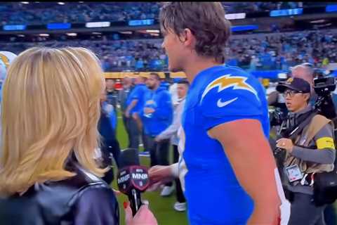 Justin Herbert has awkward moment with ESPN’s Laura Rutledge after ‘MNF’ triumph