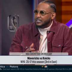 Carmelo Anthony got an up close look at what’s plaguing Karl-Anthony Towns’ Knicks game