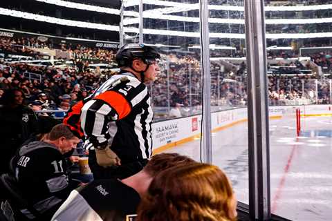 Will Ferrell dresses up in full NHL referee uniform for Kings game