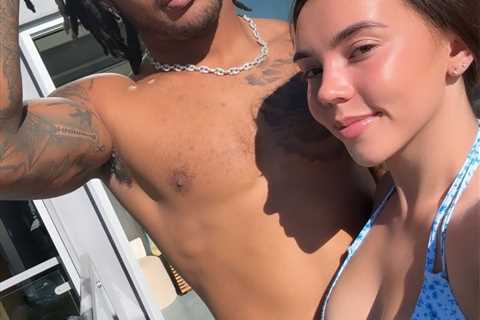 Omarion Hampton hits beach with bikini-clad girlfriend days after crushing Chargers playoff exit