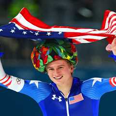 US speed skating phenom Jordan Stolz sets Olympic record to win gold in 1,000-meter