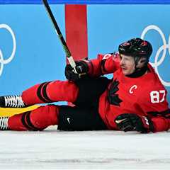 Sidney Crosby skates in positive Canada sign ahead of clash with US for Olympic hockey gold