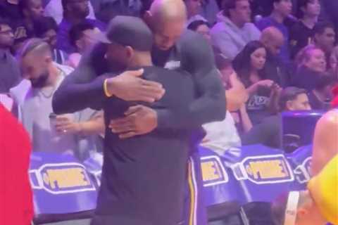 Denzel Washington cozies up to LeBron James ahead of Lakers game