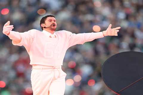 Bad Bunny uses a football to issue message at end of Super Bowl 2026 halftime show